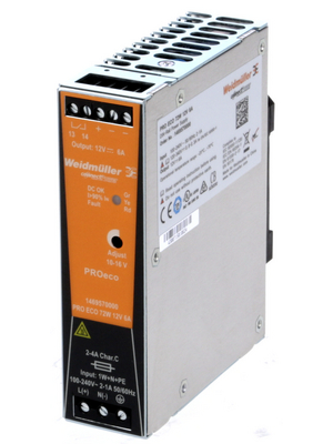 Weidmller - PRO ECO  72W 12V 6A - Switched-mode power supply / 6 A, PRO ECO  72W 12V 6A, Weidmller