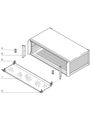 Pentair Schroff - 24576-083 - Front Hood with Hinges, 3 HE, 84 TE, 24576-083, Pentair Schroff