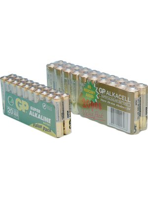 GP Batteries - GP 24A-S20 / LR03 / AAA - Primary battery 1.5 V LR03/AAA Pack of 20 pieces, GP 24A-S20 / LR03 / AAA, GP Batteries