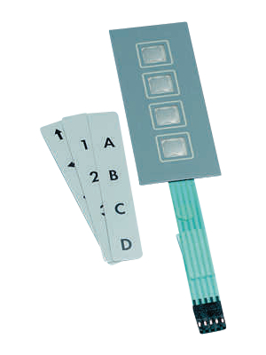 Apem - CCM4TR - Membrane keypad 4 push-buttons, CCM4TR, Apem