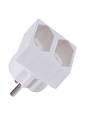 Bachmann - 921.271 - Socket-outlet adapter 2-pin EU white Protective contact, 921.271, Bachmann