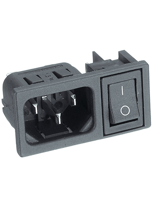Bulgin - BZM42/Z0000/53B - Plug C14 Faston 4.8 x 0.8 mm 10 A/250 VAC black Snap-in L + N + PE, BZM42/Z0000/53B, Bulgin