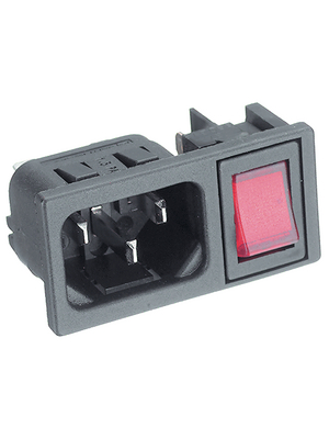 Bulgin - BZM42/Z0000/55B - Plug C14 Faston 4.8 x 0.8 mm 10 A/250 VAC black Snap-in L + N + PE, BZM42/Z0000/55B, Bulgin