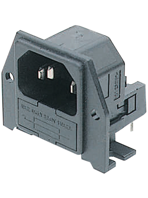 Bulgin - PF0030/PC - Plug C14 PCB Connection 10 A/250 VAC black Screw mounting L + N + PE, PF0030/PC, Bulgin