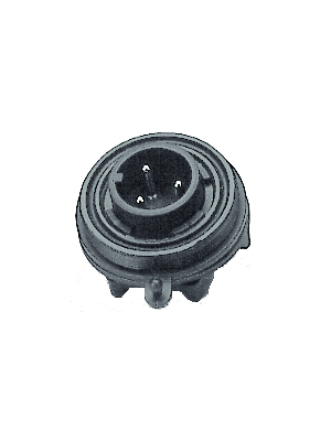Bulgin - PX0730/P - Panel-mount male receptacle, 3-pin Poles 3, PX0730/P, Bulgin