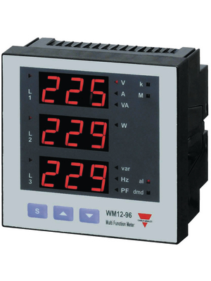 Carlo Gavazzi - WM12-96.AV5.3.D.XX - Multifunction display 1-/2-/3-phase 196...253 VAC 380/660 VAC 5 A, WM12-96.AV5.3.D.XX, Carlo Gavazzi