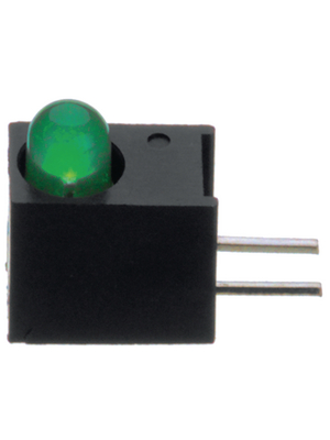 Dialight - 551-1307F - PCB LED 3 mm round green low current, 551-1307F, Dialight