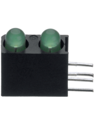 Dialight - 553-0222F - PCB LED 3 mm round green/green low current, 553-0222F, Dialight