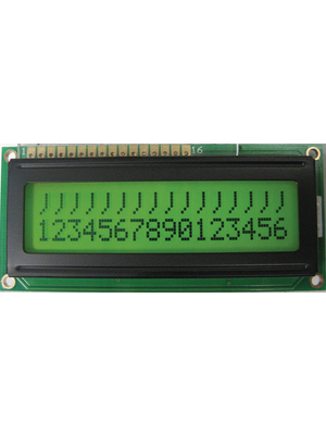 Display Elektronik - DEM 16216 SYH-LY - Dot matrix LCD display 5.55 mm 2 x 16, DEM 16216 SYH-LY, Display Elektronik
