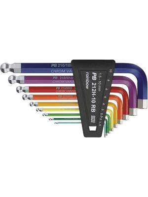 PB Swiss Tools - PB 212H10 RB SET 1.5...10 - Allen-key set 1.5-2-2.5-3-4-5-6-8-10, PB 212H10 RB SET 1.5...10, PB Swiss Tools