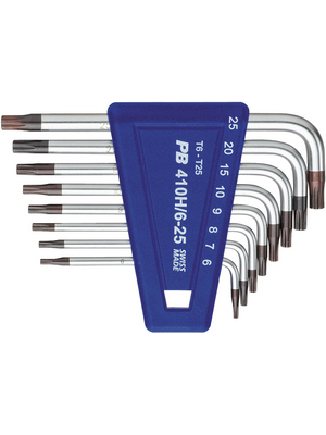PB Swiss Tools - 410H8-25 SET T8...T25 - Torx L-key set T8-T9-T10-T15-T20-T25, 410H8-25 SET T8...T25, PB Swiss Tools