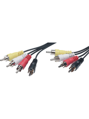  - AC61-1,5M/BK-R - Audio cable stereo cinch 1.50 m black, AC61-1,5M/BK-R