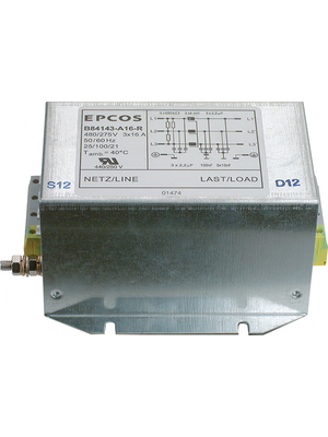 EPCOS - B84143-B16-R - Mains filter Phases 3-phase 16 A 440 VAC, B84143-B16-R, EPCOS