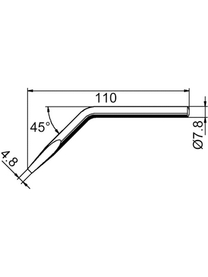 Ersa - 082 JD/SB - Soldering tip Chisel-shaped, curved 4.8 mm, 082 JD/SB, Ersa