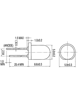 Everlight Electronics - HIR 333/H0-A - IR-LED 850 nm 5 mm (T13/4), HIR 333/H0-A, Everlight Electronics