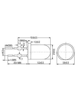 Everlight Electronics - IR 204/P1 - IR-LED 940 nm 3 mm (T1), IR 204/P1, Everlight Electronics