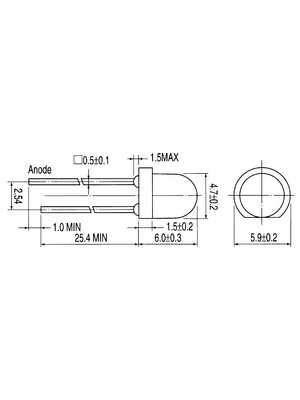 Everlight Electronics - IR 323 - IR-LED 940 nm 5 mm (T13/4), IR 323, Everlight Electronics