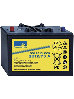 Exide - SB12/75 A - Lead-acid battery 12 V 75 Ah, SB12/75 A, Exide