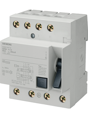 Siemens - 5SM3342-4 - Residual current device type B 25 A 30 mA 4 400 VAC, 5SM3342-4, Siemens