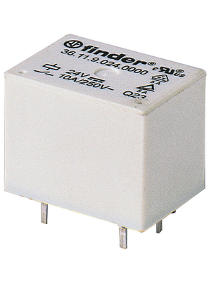 Finder - 36.11.9.012.4001 - PCB power relay 12 VDC 360 mW, 36.11.9.012.4001, Finder