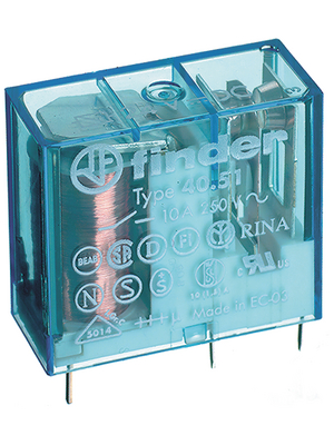 Finder - 40.51.9.024.0000 - PCB power relay 24 VDC 650 mW, 40.51.9.024.0000, Finder