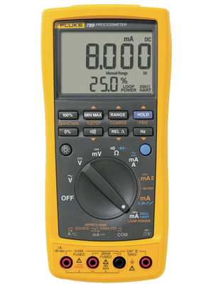 Fluke - FLUKE 789/E +CAL - Process Multimeter, TRMS AC, LCD / Backlit, 1000 VAC, 1000 VDC, 1 ADC, FLUKE 789/E +CAL, Fluke