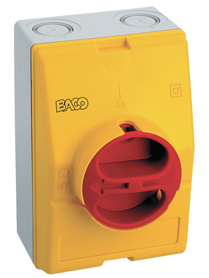 Baco - 172061 - Emergency stop switch 5.5 kW 25 A Switch positions 2 Poles 3, 172061, Baco