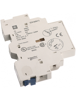 Schneider Electric - GVAN11 - Auxiliary switch 660 V -20...+60 °C IP 2X, GVAN11, Schneider Electric
