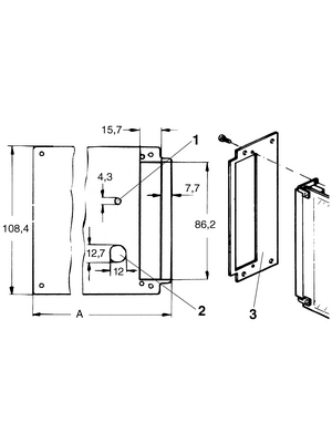 Pentair Schroff - 30809-641 - Rear Panel with Hole, 3 HE, 7 TE, 30809-641, Pentair Schroff