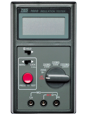 TES - TES1600 - Insulation tester 2000 MOhm 250 VDC / 500 VDC / 1000 VDC 750 VAC, TES1600, TES