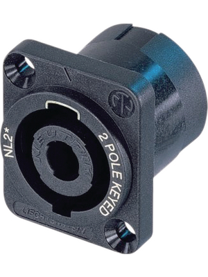 Neutrik - NL2MP - Panel socket Speakon black 2P, NL2MP, Neutrik