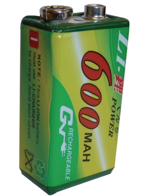  - 9V LI-PO 600MAH - Li-Ion-Battery 8.4 V 600 mAh, 9V LI-PO 600MAH