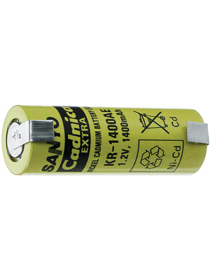 Sanyo - KR-1800SCEL - NiCd Battery 1.2 V 1800 mAh Soldering lugs, KR-1800SCEL, Sanyo