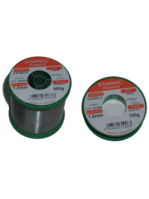 Stannol - TC HS10, 535764 - Solder wire Sn99/Cu1 250 g 0.5 mm, TC HS10, 535764, Stannol