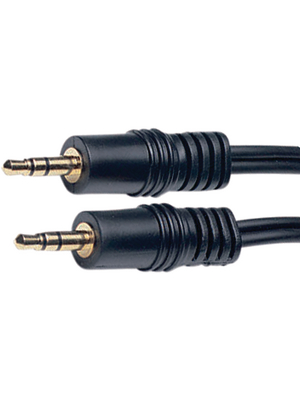 Maxxtro - AC78G-1,5M/BK-R - Audio cable stereo jack 3.5 mm 1.50 m black, AC78G-1,5M/BK-R, Maxxtro