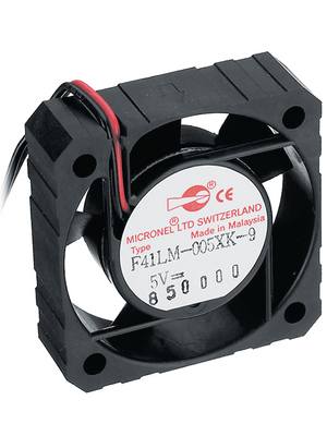 Micronel - F41MM-024XK-9 - Axial fan DC 41 x 41 x 12 mm 7.8 m3/h 24 VDC 0.86 W, F41MM-024XK-9, Micronel