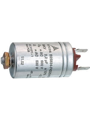 EPCOS - B25834-F4475-K1 - AC power capacitor 4.7 uF 600 VAC, B25834-F4475-K1, EPCOS