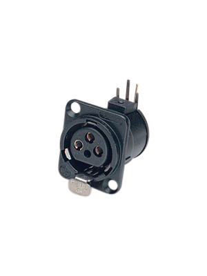 Neutrik - NC3FD-H-B - XLR Panel-mount female receptacle 3 N/A D Horizontal / PCB Mounting black, NC3FD-H-B, Neutrik