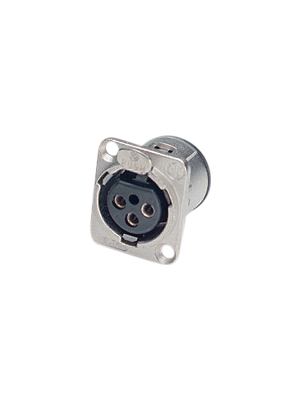 Neutrik - NC3FD-V - XLR Panel-mount female receptacle 3 N/A D Vertical / PCB Mounting nickel-plated, NC3FD-V, Neutrik