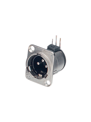 Neutrik - NC3MD-H - XLR Panel-mount male receptacle 3 N/A D Horizontal / PCB Mounting nickel-plated, NC3MD-H, Neutrik