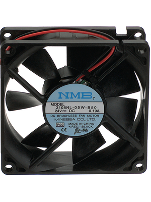 NMB - 3108NL-04W-B50-P00 - Axial fan DC 80 x 80 x 20 mm 75 m3/h 12 VDC 3.36 W, 3108NL-04W-B50-P00, NMB
