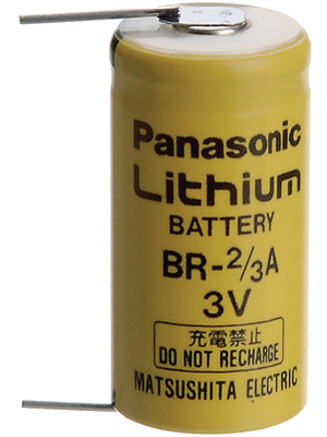 Panasonic Automotive & Industrial Systems - BR 2/3A P2P - Lithium battery 3 V 1200 mAh, 2/3A, BR 2/3A P2P, Panasonic Automotive & Industrial Systems