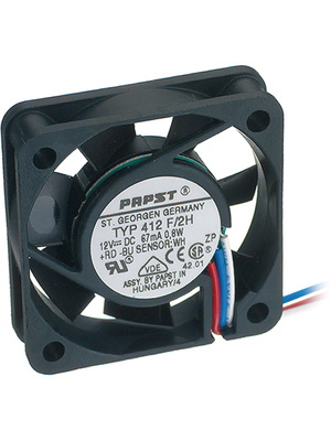 EBM-Papst - 412F 2H - Axial fan DC 40 x 40 x 10 mm 8 m3/h 12 VDC 0.8 W, 412F 2H, EBM-Papst