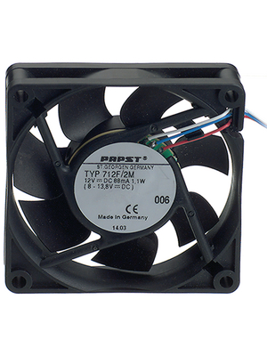EBM-Papst - 712F/2 - Axial fan DC 70 x 70 x 15 mm 44 m3/h 12 VDC 1.7 W, 712F/2, EBM-Papst