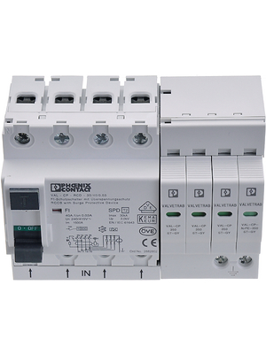 Phoenix Contact - VAL-CP/RCD-3S-400/0.03 - Surge voltage protector with FI circuit-breaker, 30 mA 40 A 4, VAL-CP/RCD-3S-400/0.03, Phoenix Contact