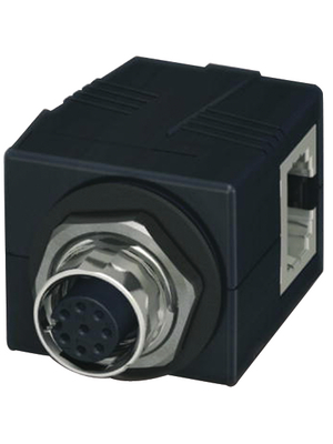 Phoenix Contact - CUC-BH-M12A1PBK-A/R4BE - Panel mount jack M12 A-coded to RJ45 8, CUC-BH-M12A1PBK-A/R4BE, Phoenix Contact