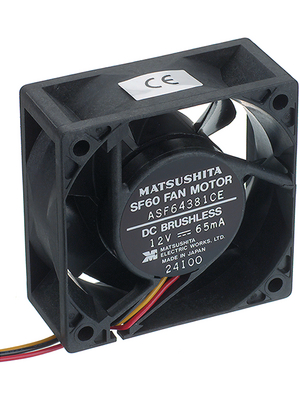 Panasonic - ASFN66392 - Axial fan DC 60 x 60 x 25 mm 39 m3/h 24 VDC 3.36 W, ASFN66392, Panasonic