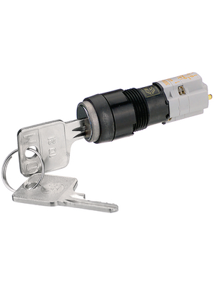 RAFI - 1.15.108.851/0000 - Key switch ? 18 mm 1 make contact + 1 break contact 0/90, 1.15.108.851/0000, RAFI