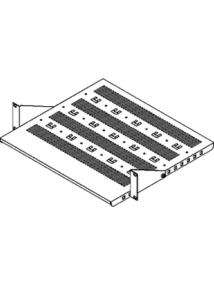 Pentair Schroff - 20118-788 - Shelf 19/2U(HE) adjustable RAL 7021, 2 HE, 20118-788, Pentair Schroff
