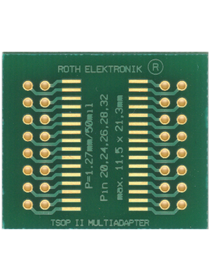 Roth Elektronik - RE900-06 - Laboratory card FR4 Epoxide + chem. Ni/Au TSOP II 32 Adapter, RE900-06, Roth Elektronik